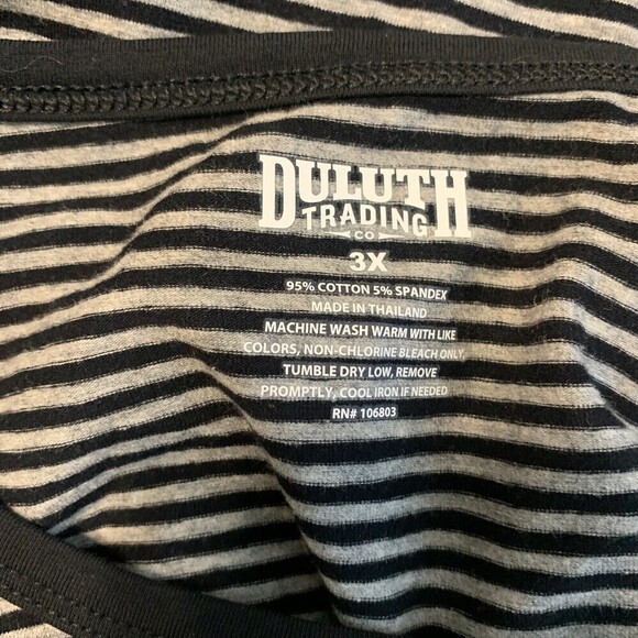 Duluth Trading Co Womens Plus Size 3X Multicolor Stripe Stretch L/S Blouse - Picture 4 of 5